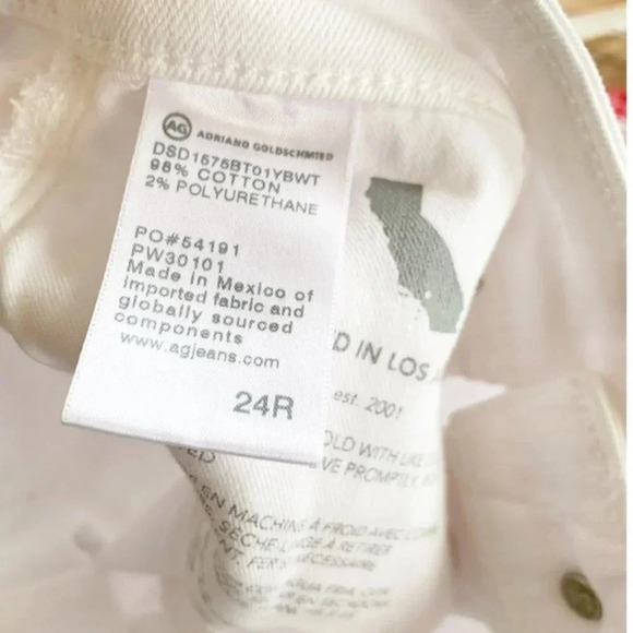 NEW AG ExBoyfriend Slouchy Slim High Rise Distressed White Denim Jeans Size 24 - Picture 15 of 16